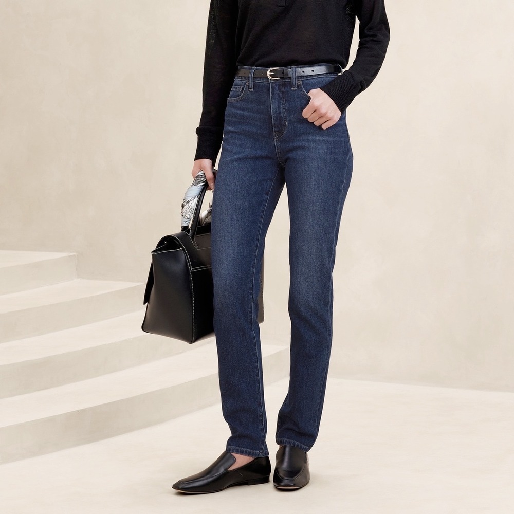 Banana Republic‎ The Slim Jean Dark Wash 27 High Rise Ankle Business Casual